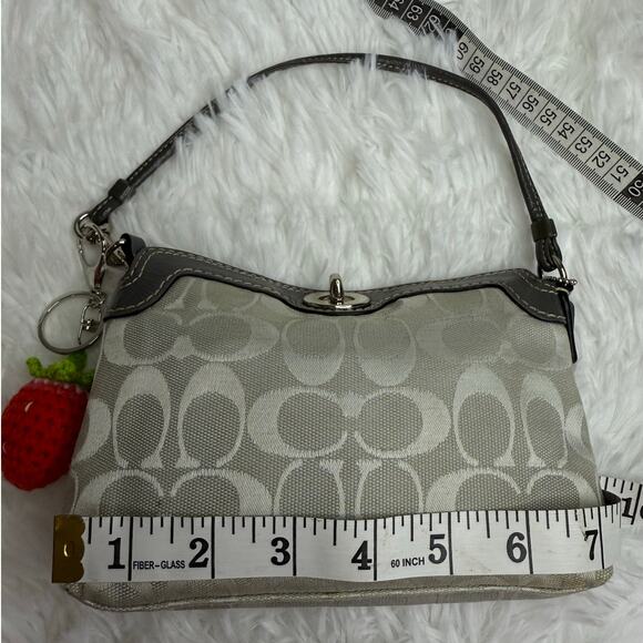 y2k COACH Gray Signature Canvas Mini Purse / Wristlet - Picture 12 of 13